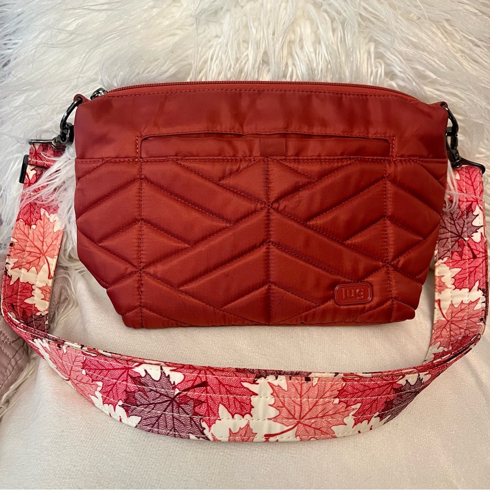 Lug Flare Crossbody Bag Rosewood Red